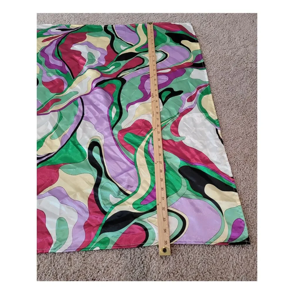 Dennis Basso Vintage Mod Abstract Satin Scarf 35
